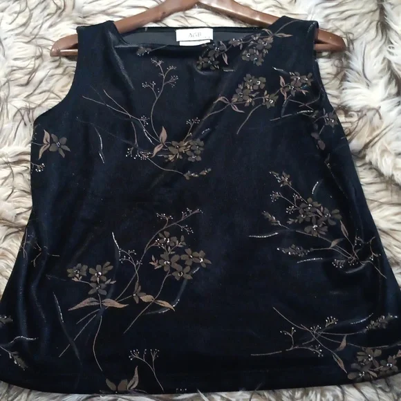 AGB black velvet tank..VINTAGE - Picture 1 of 3